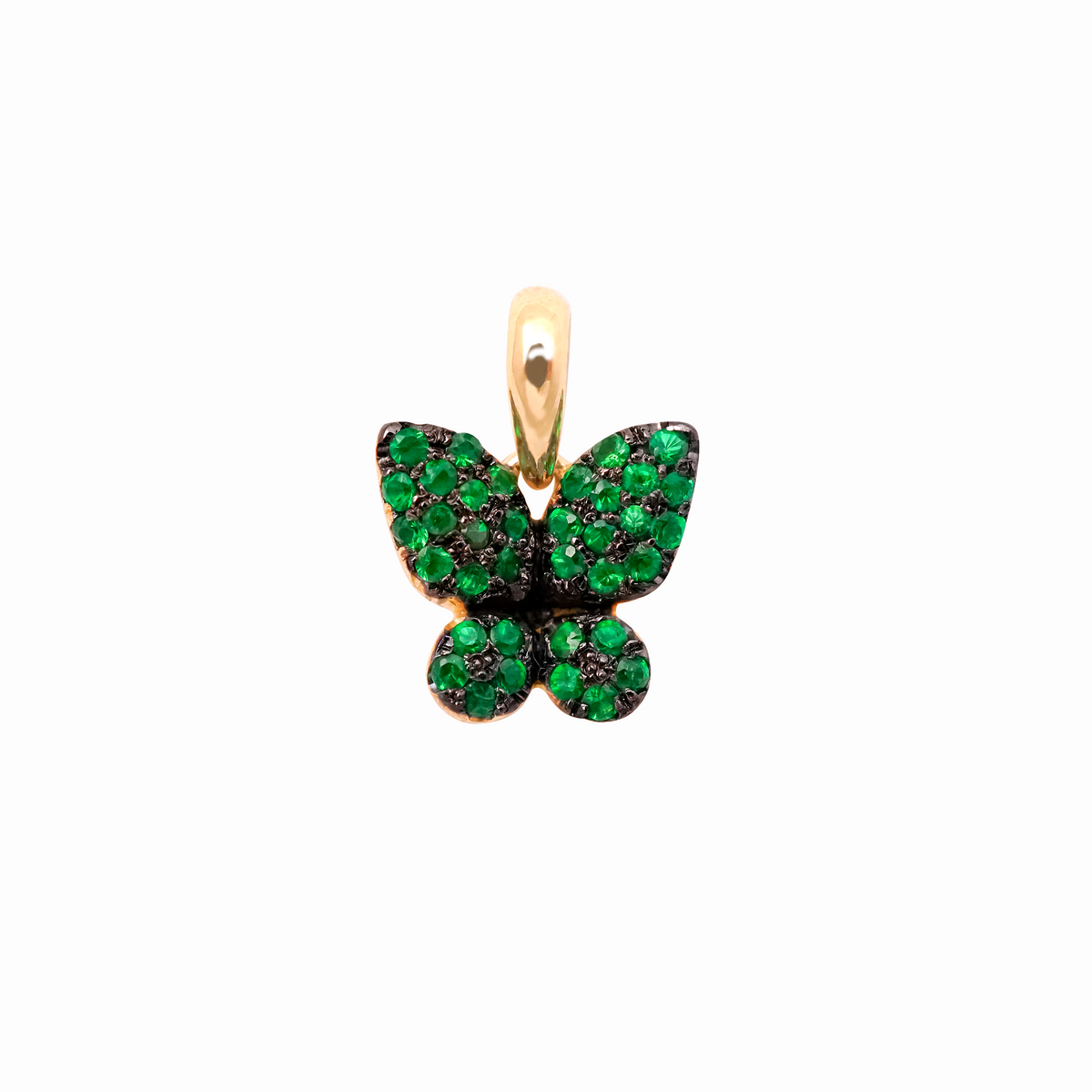Dije en oro amarillo de 18K con Tsavoritas 0.225 ct y rodio negro