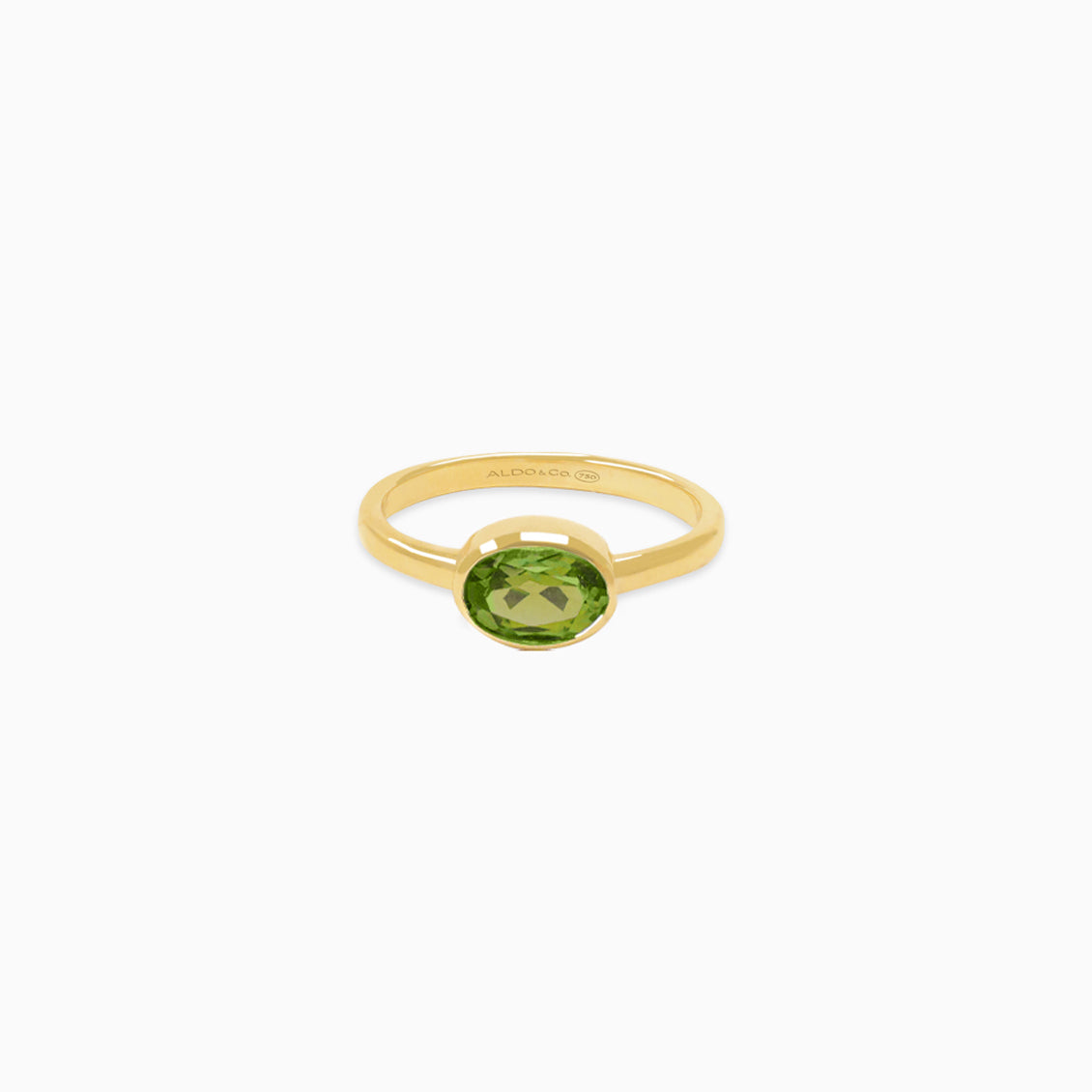 Anillo oro amarillo 18K turmalina oval verde