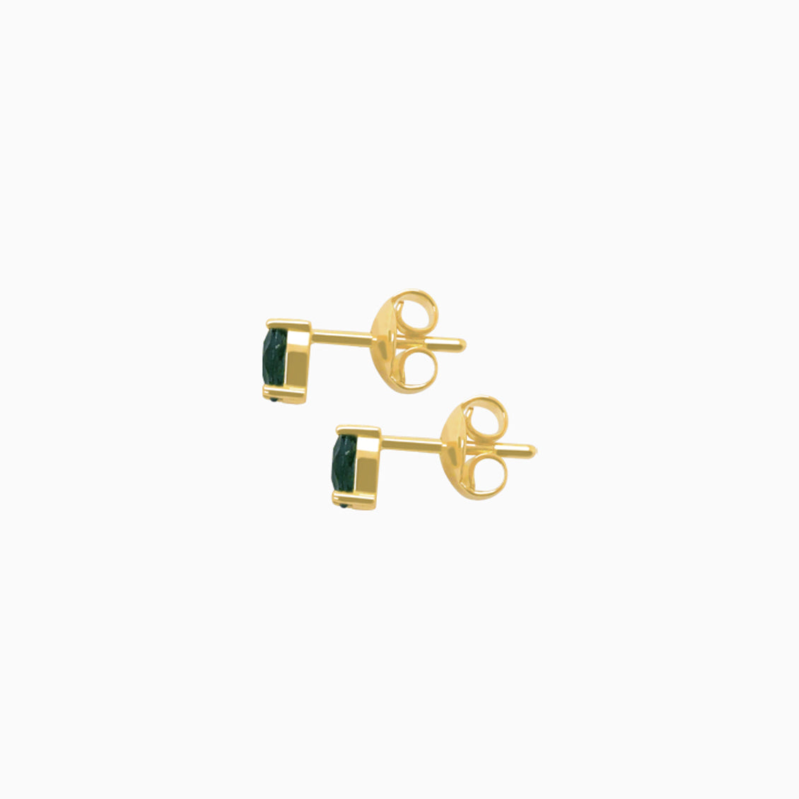 Aretes oro amarillo 18K con turmalina verde azulado