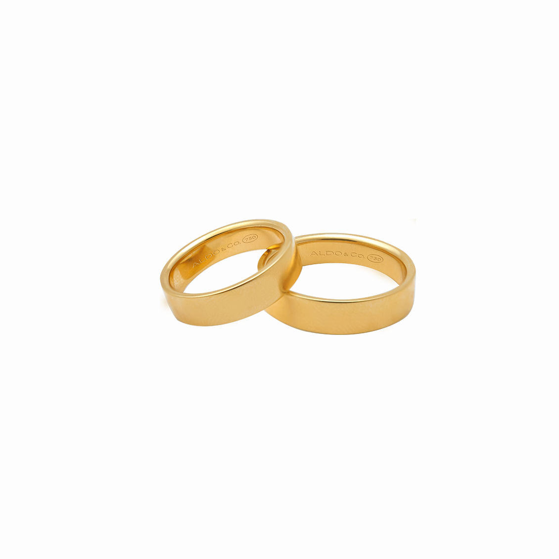 Alianzas en oro amarillo de 18K avellanada 5mm
