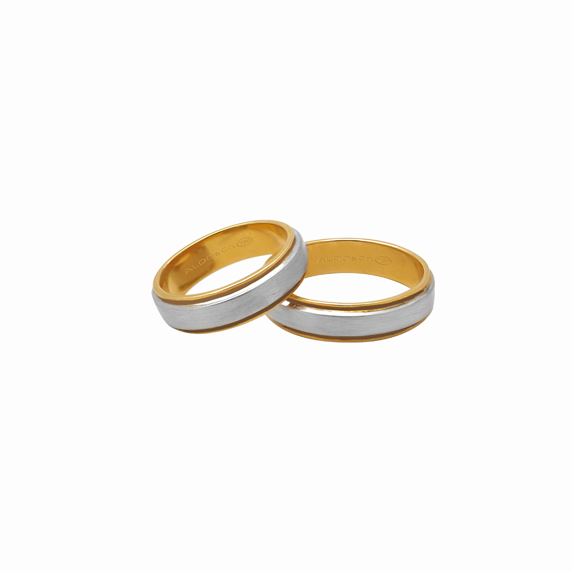 Alianzas en 2 oros de 18K doble cinta 5mm