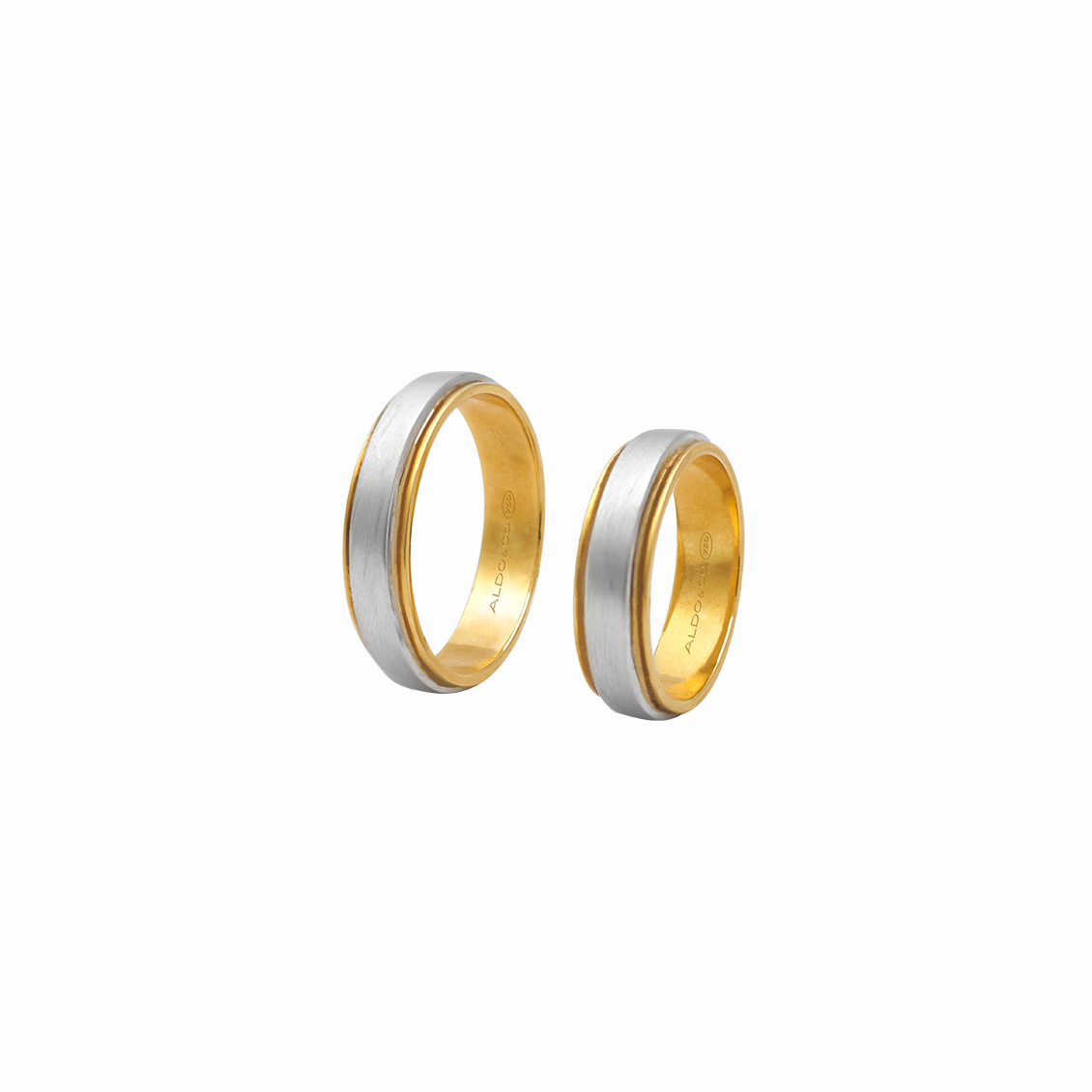 Alianzas en 2 oros de 18K doble cinta 5mm