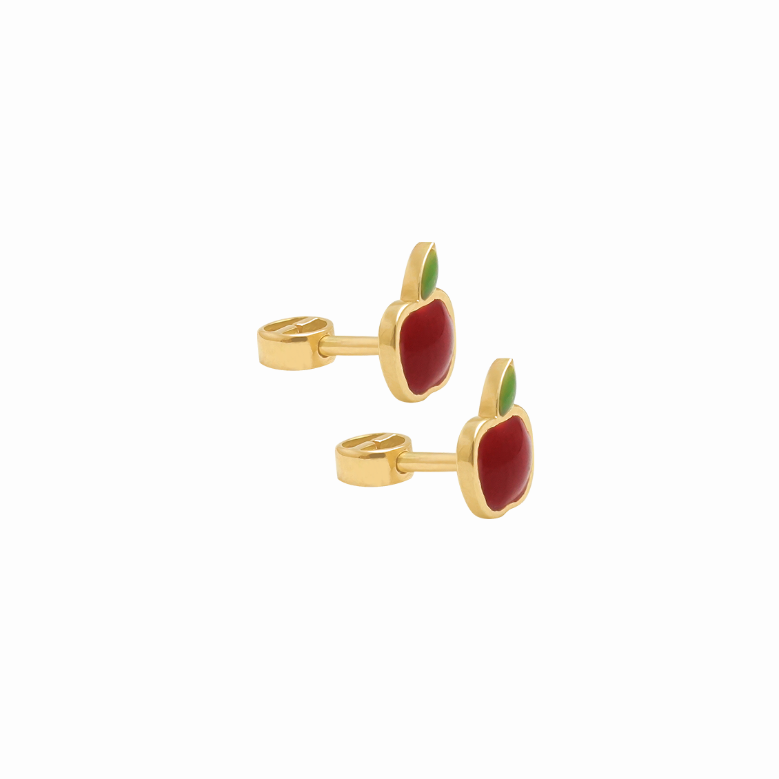 Aretes en oro amarillo 18K para bebé manzana
