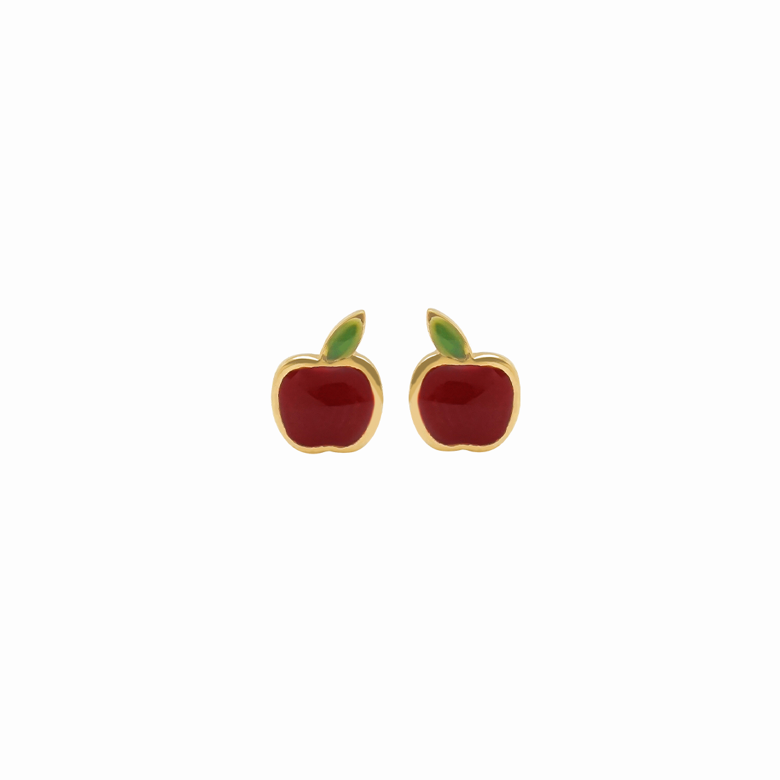 Aretes en oro amarillo 18K para bebé manzana