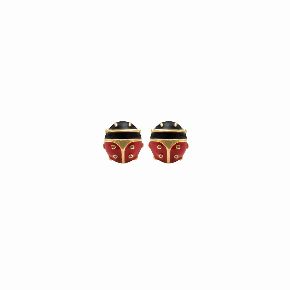 Aretes en oro amarillo 18K mariquita para bebé