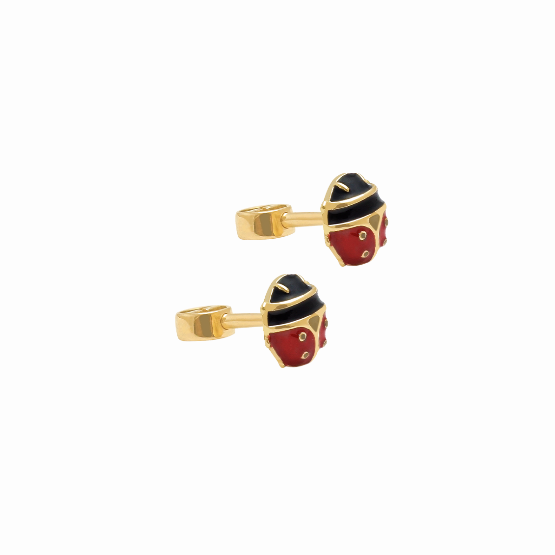 Aretes en oro amarillo 18K mariquita para bebé