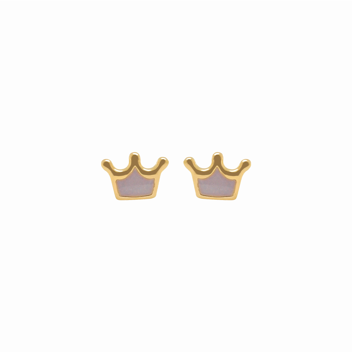 Aretes en oro amarillo 18K coronita para bebé