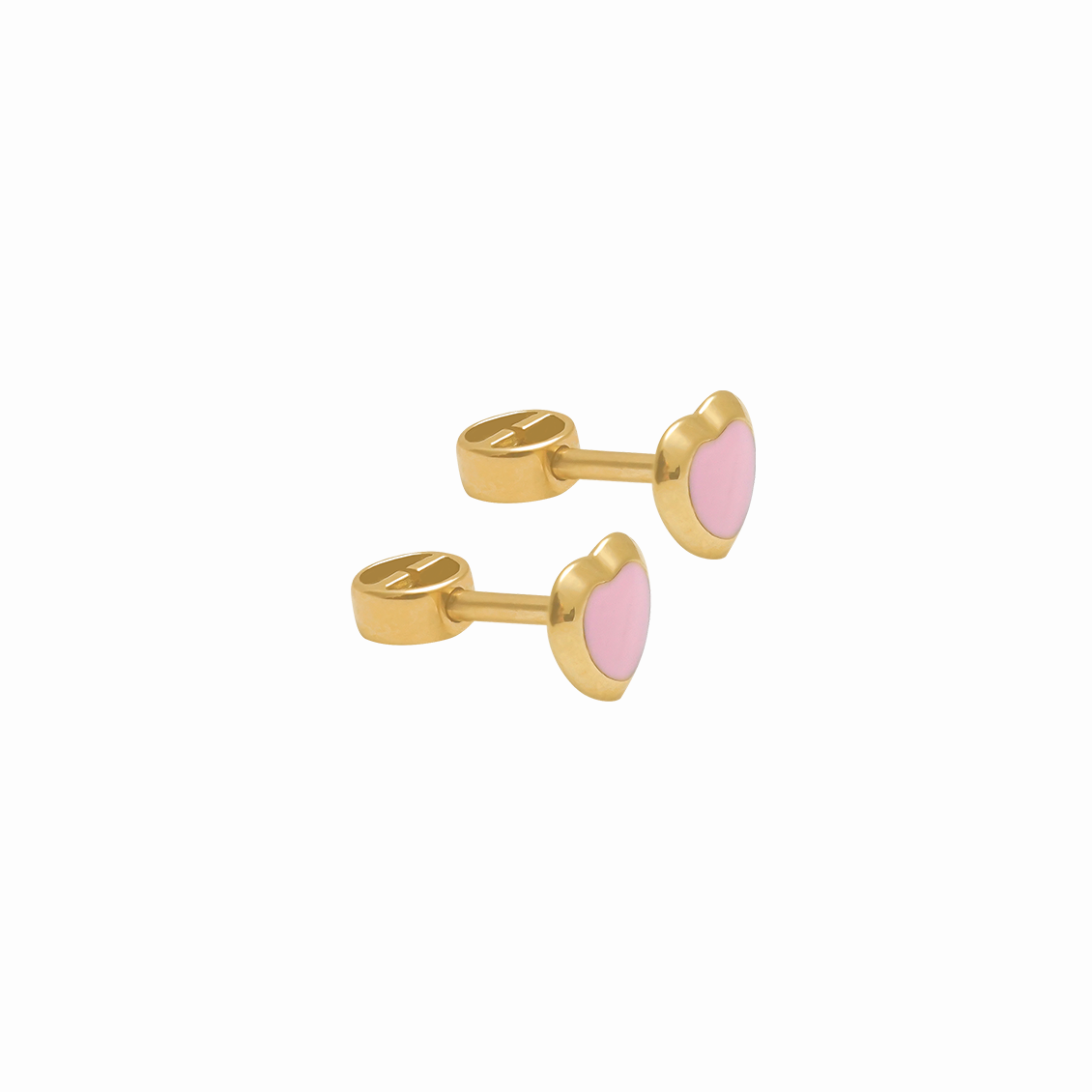 Aretes en oro amarillo 18K corazón para bebé