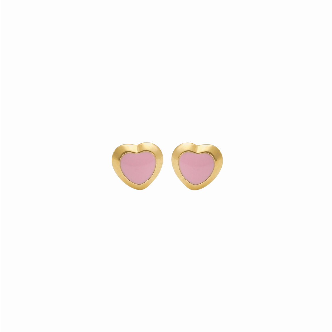 Aretes en oro amarillo 18K corazón para bebé