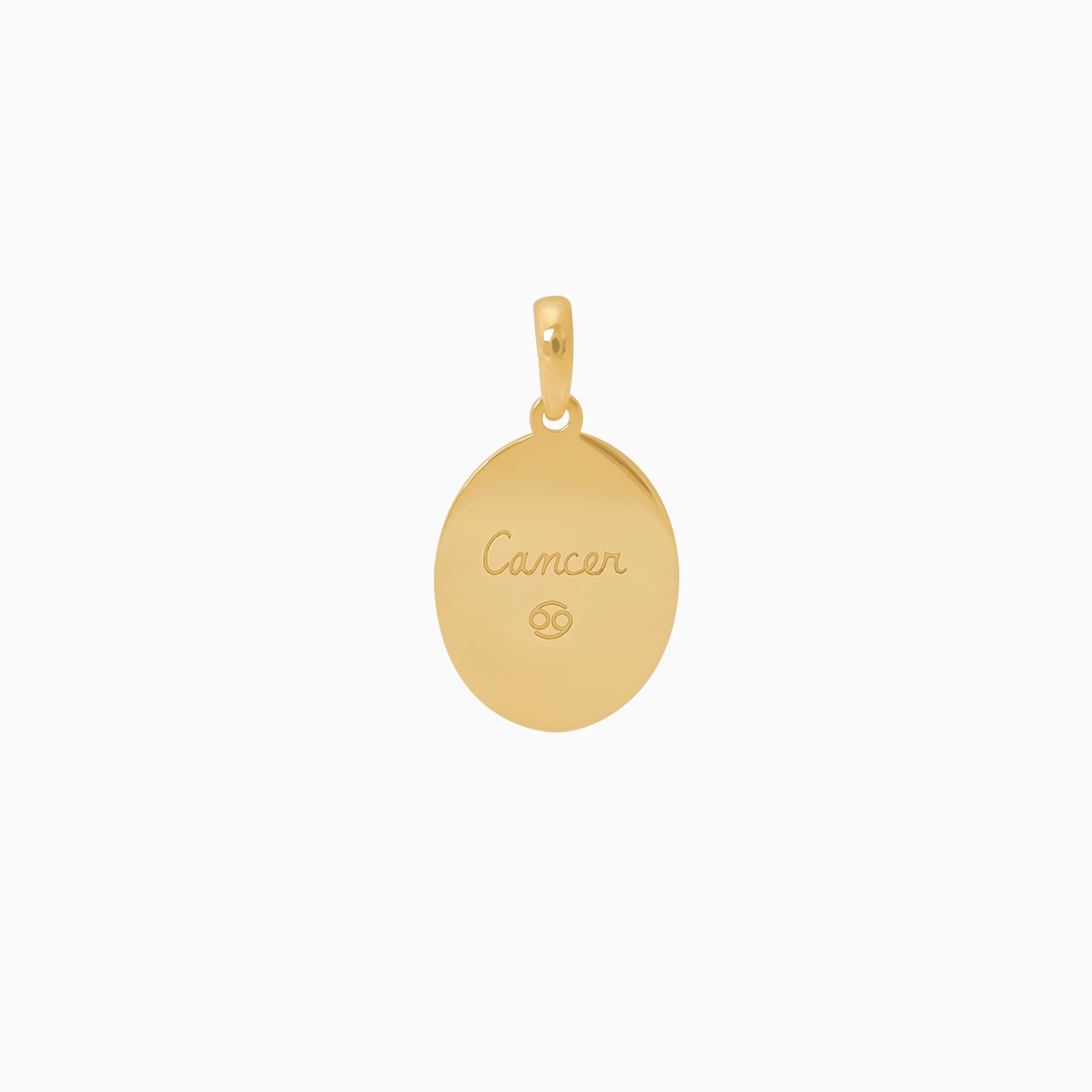 Dije en oro amarillo de 18K placa oval del signo Cancer