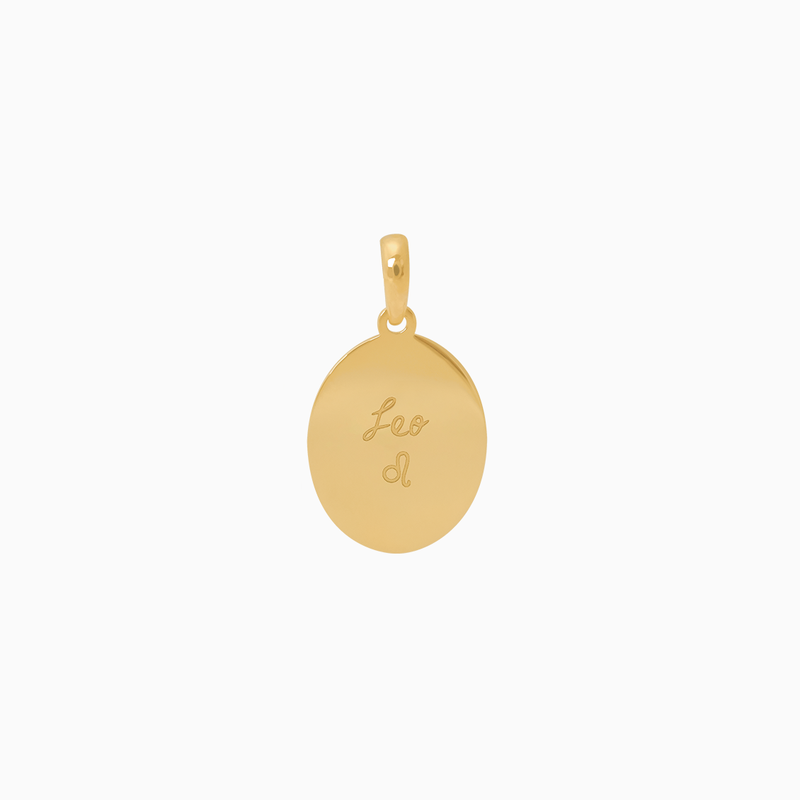 Dije en oro amarillo de 18K placa oval del signo Leo