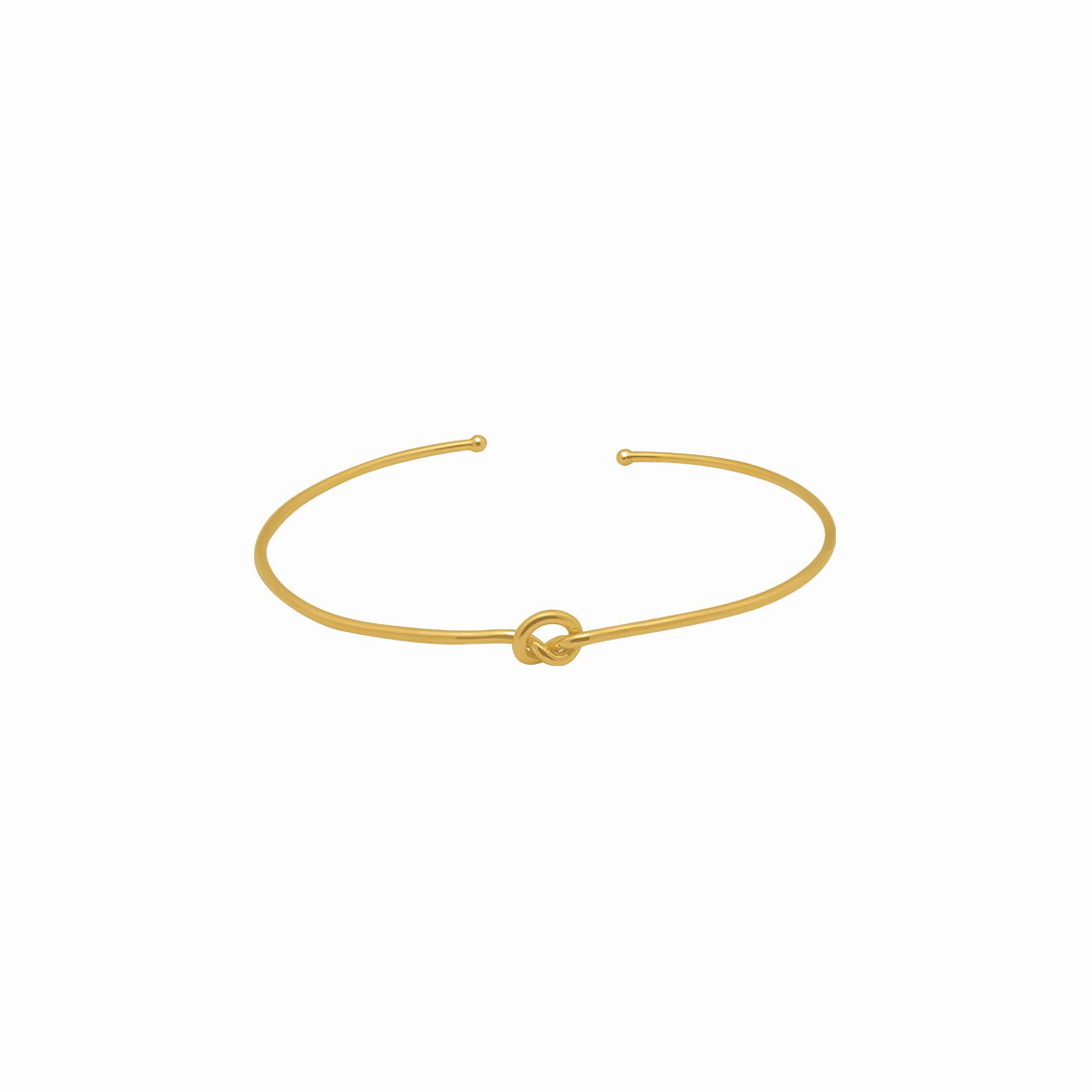 Pulsera en oro amarillo 18K abierto retráctil con nudo central