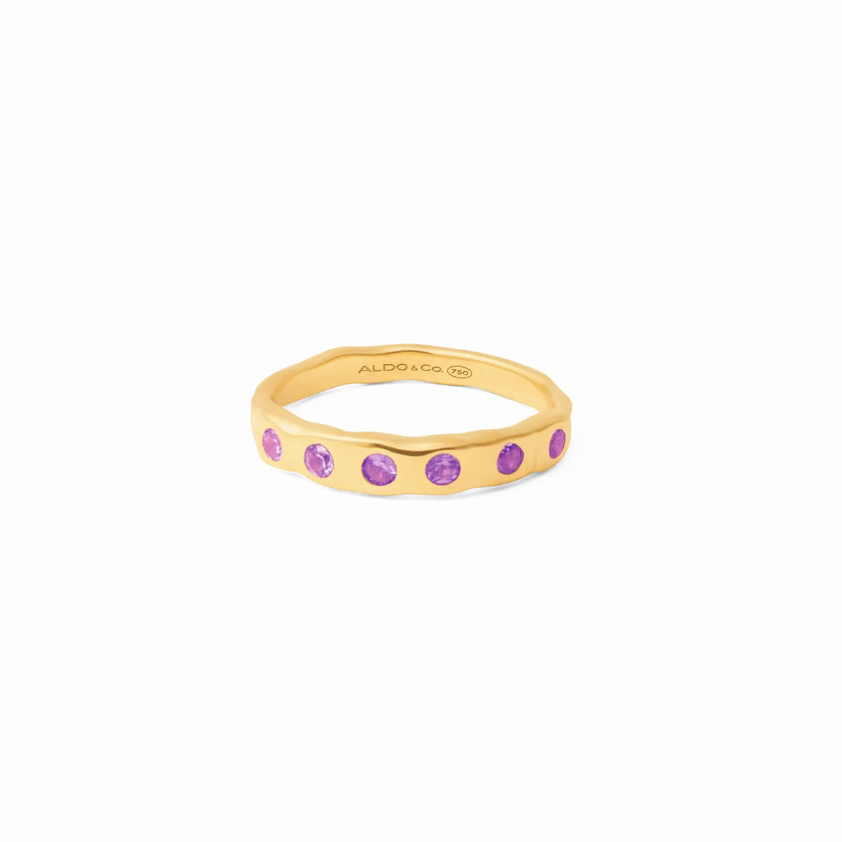 Anillo en oro amarillo de 18k con zafiros