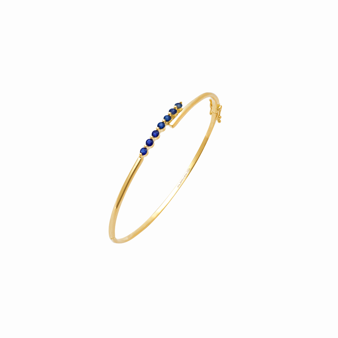 Pulsera en oro amarillo 18K con zafiros intercalados con uñas redondas