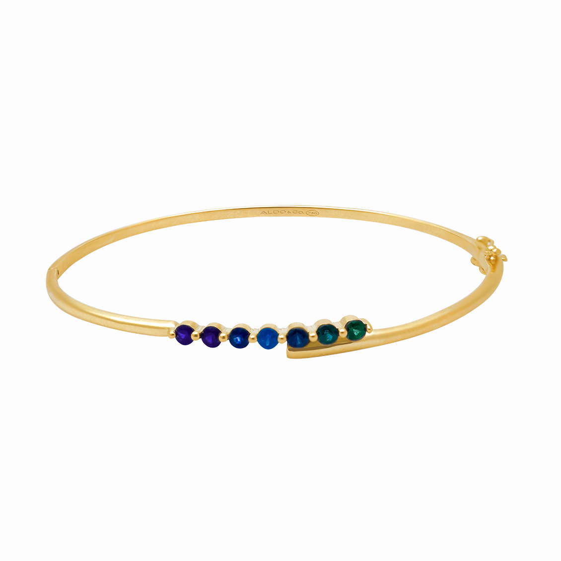Pulsera en oro amarillo 18K con zafiros intercalados con uñas redondas