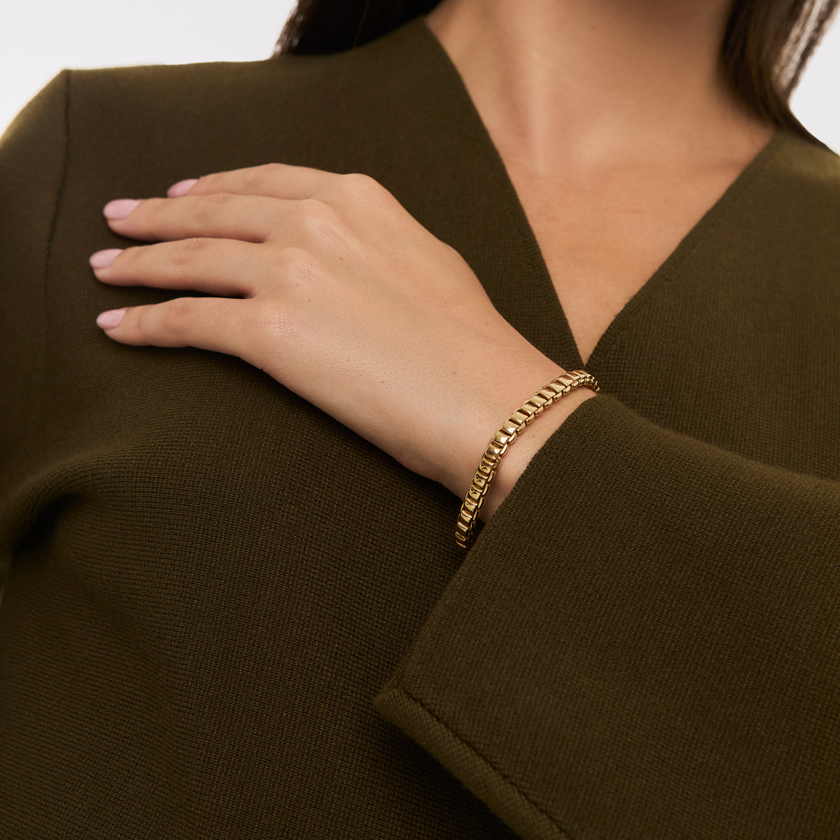 Pulsera oro amarillo de 18K tipo tejido