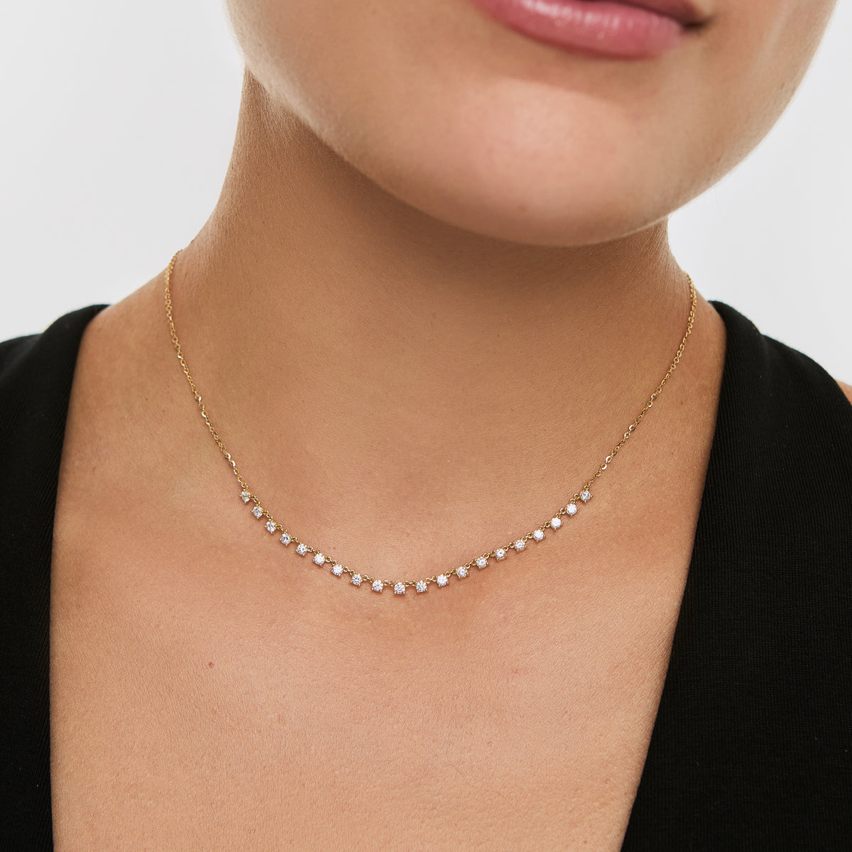 Choker en oro amarillo de 18K con brillantes