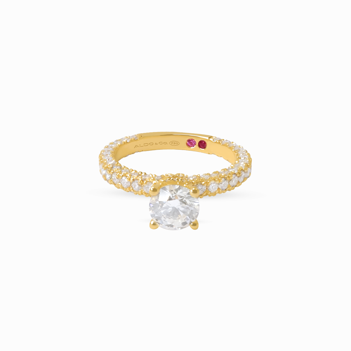 Anillo en oro amarillo 18K solitario modelo premium