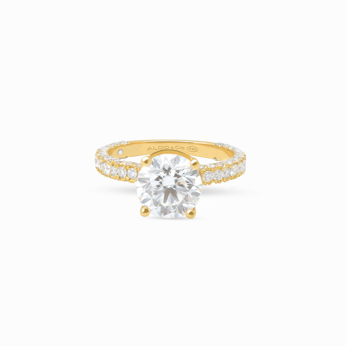 Anillo oro amarillo 18k modelo solitario premium