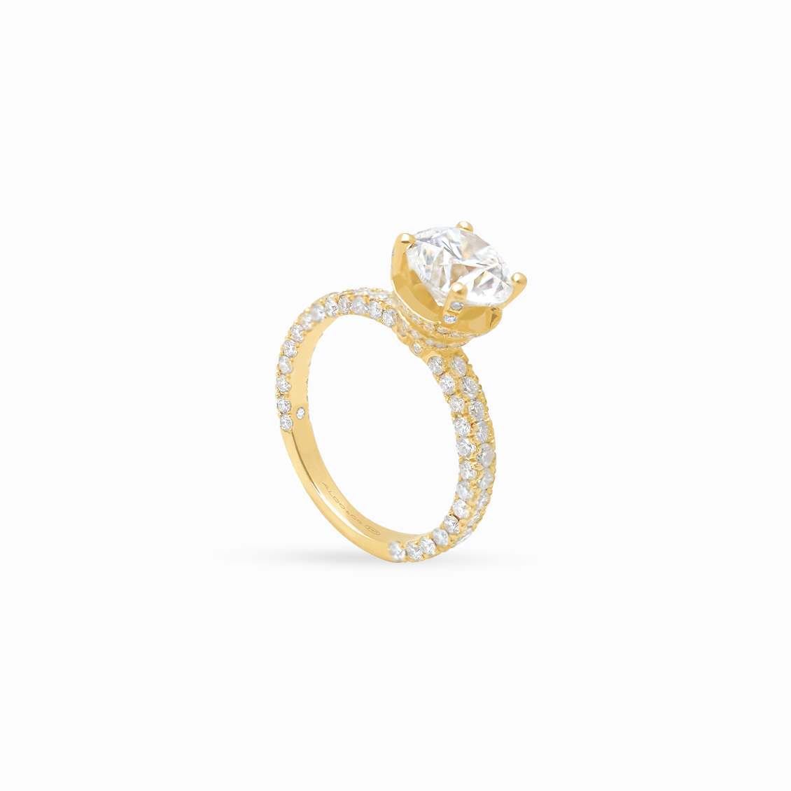 Anillo oro amarillo 18k modelo solitario premium