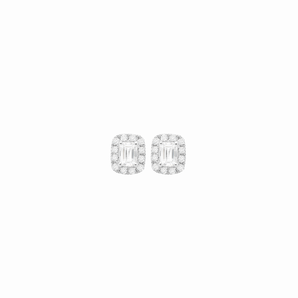 Aretes 2 oros de 18K con diamantes