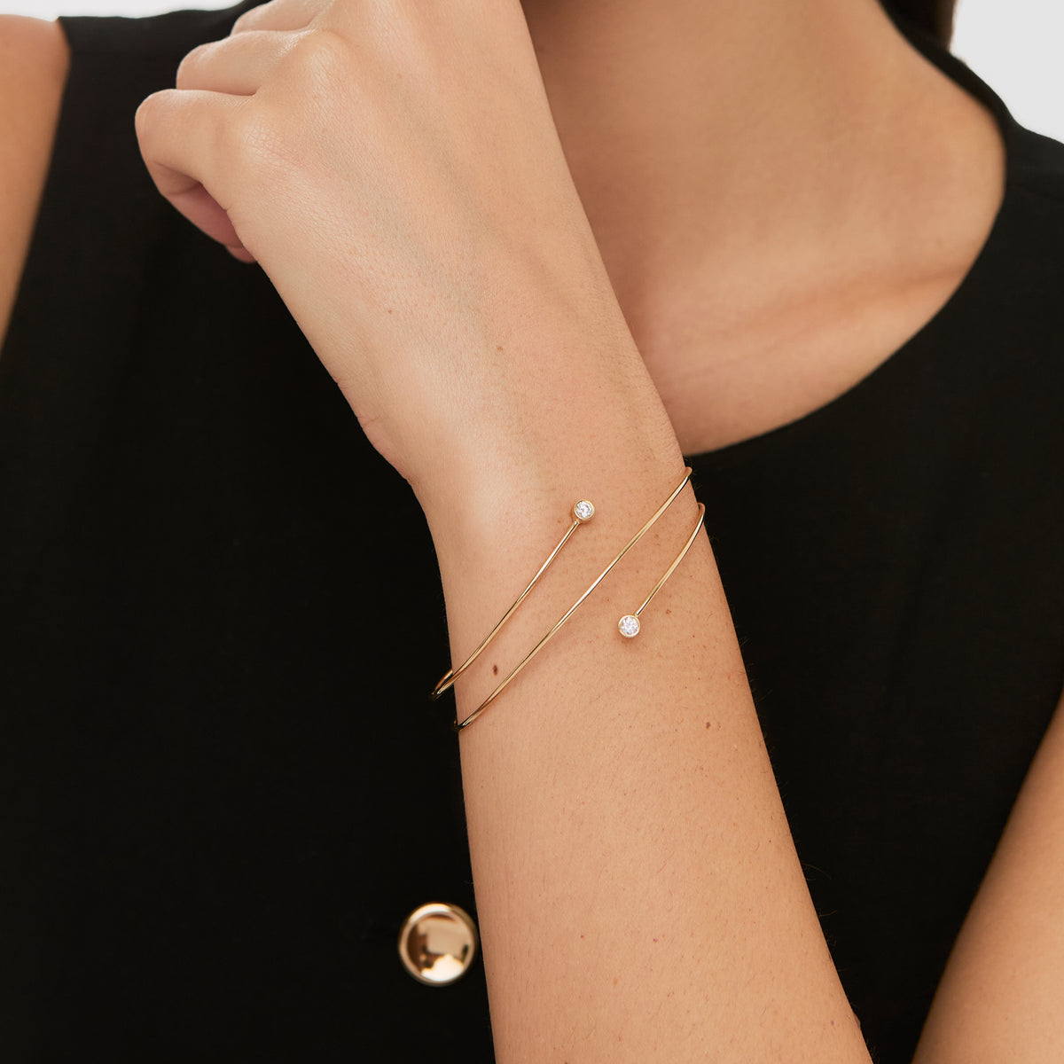 Pulsera oro amarillo 18K con brillantes