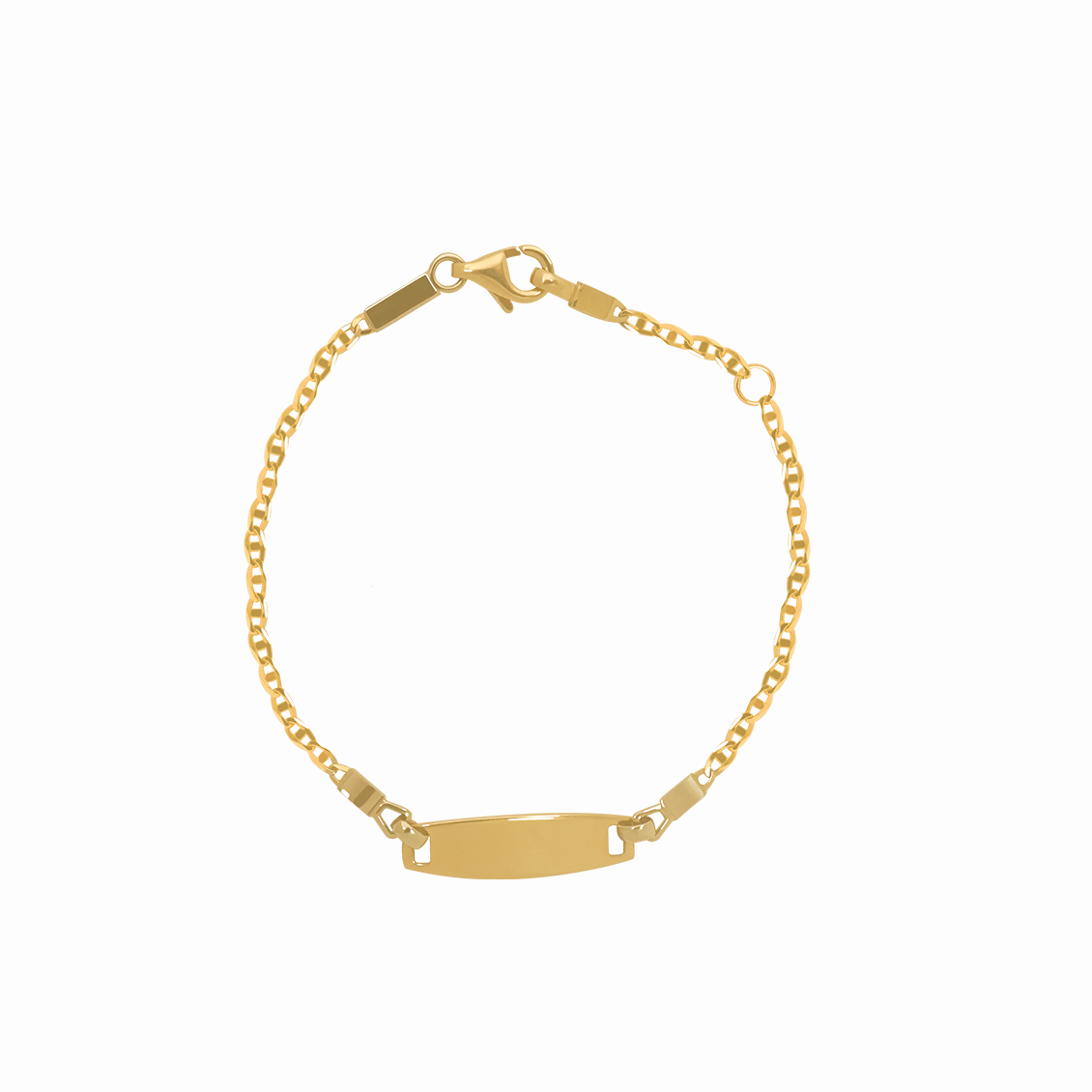 Pulsera en oro amarillo 18K con placa rectangular lisa