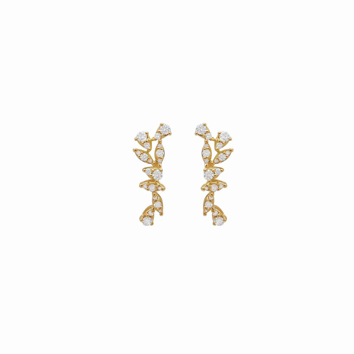 Aretes en oro amarillo 18K forma de gota con marquises