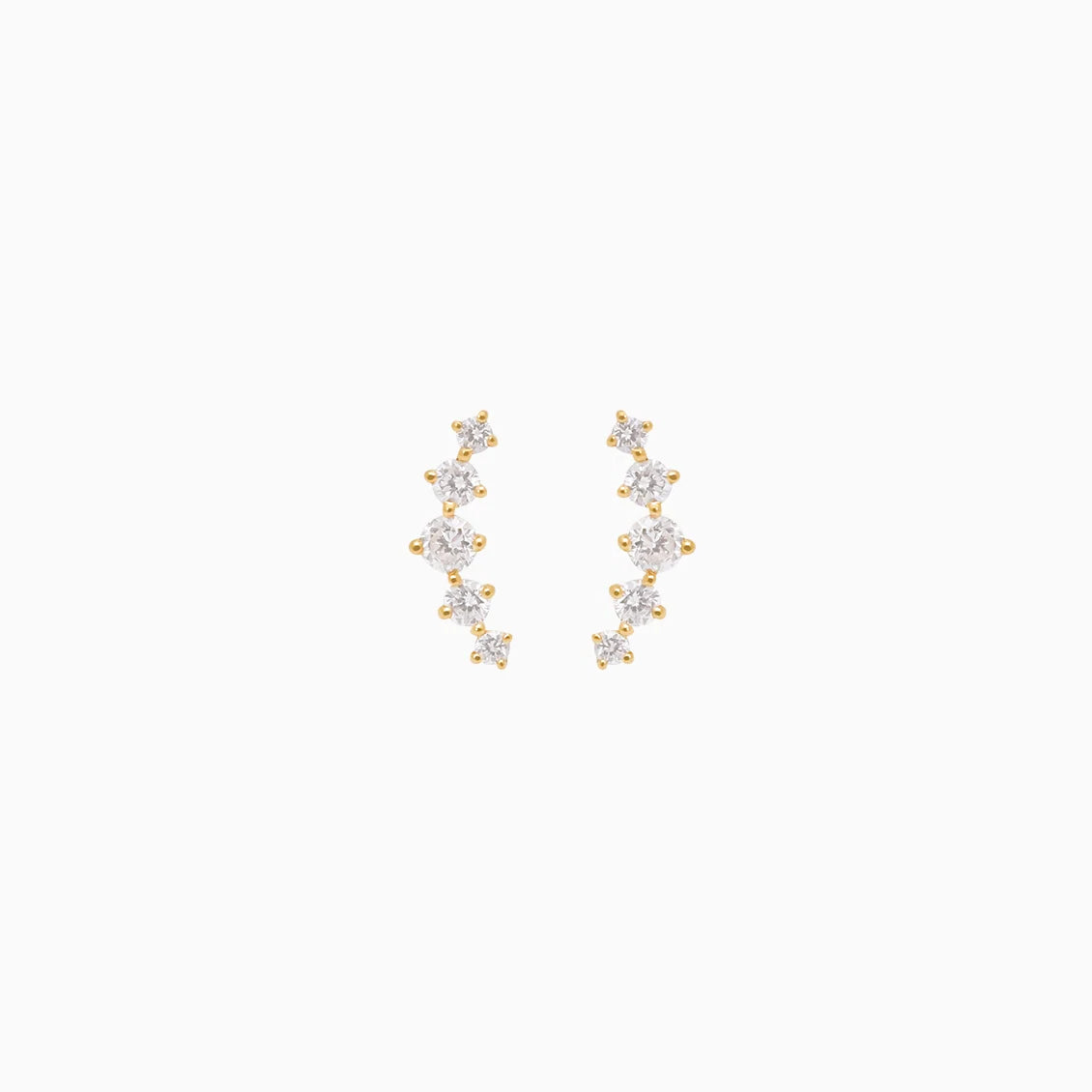 Aretes en oro amarilo de 18K con brillantes