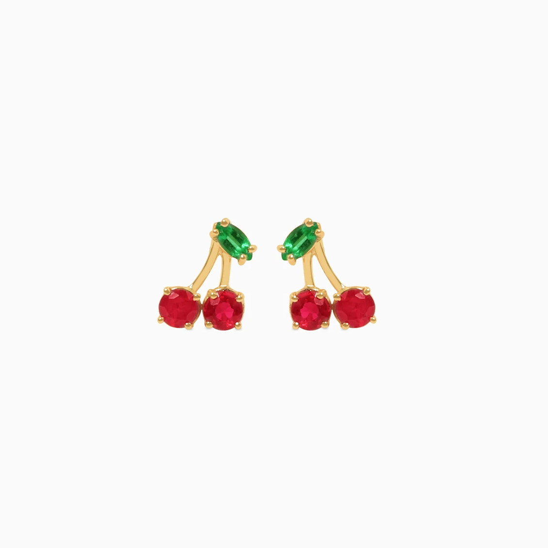 Aretes en oro amarillo de 18K cerezas