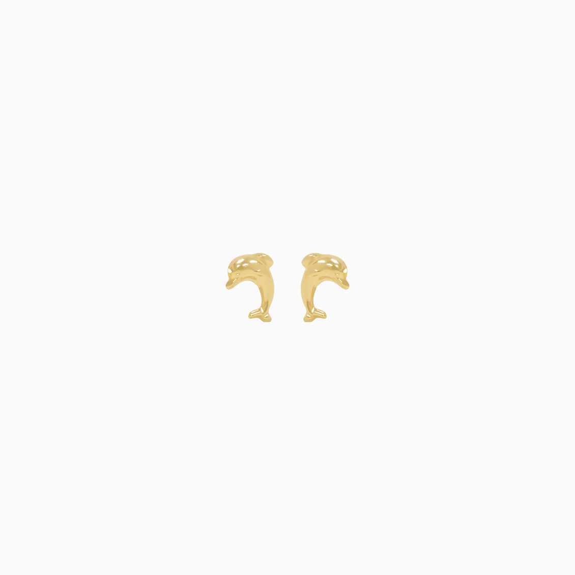 Aretes oro amarillo 18K delfín bombeado