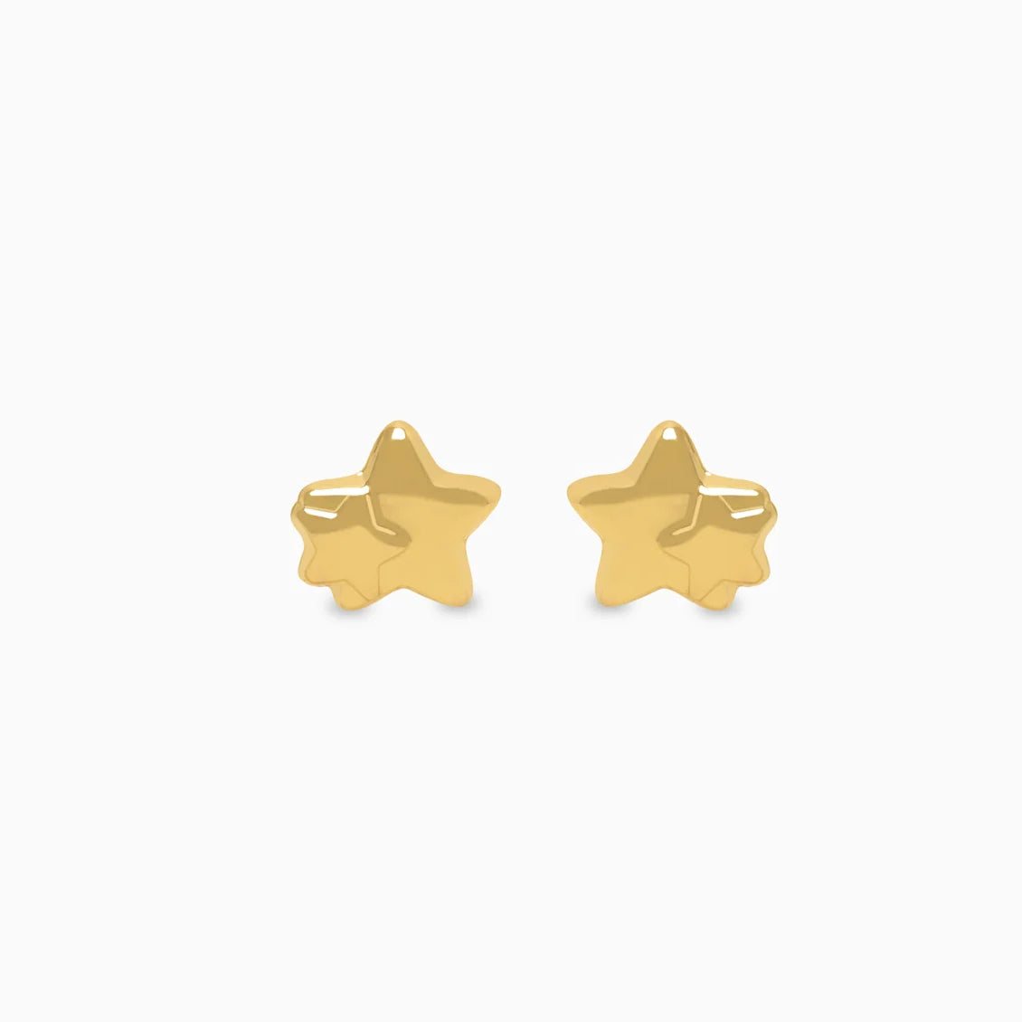 Aretes en oro amarillo de 18K doble estrellita