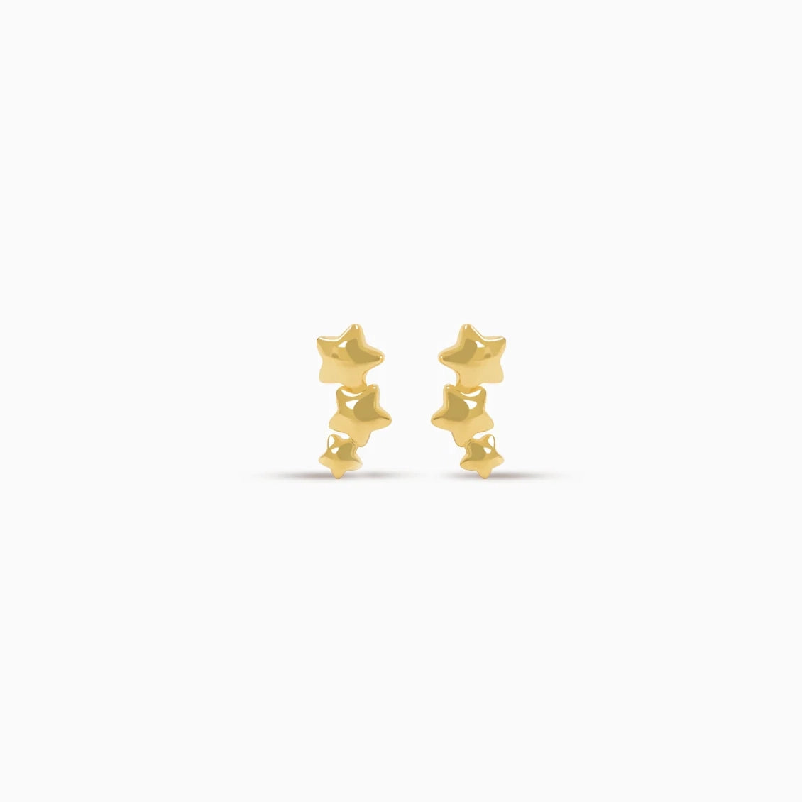 Aretes oro amarillo 18K estrellitas en degrade