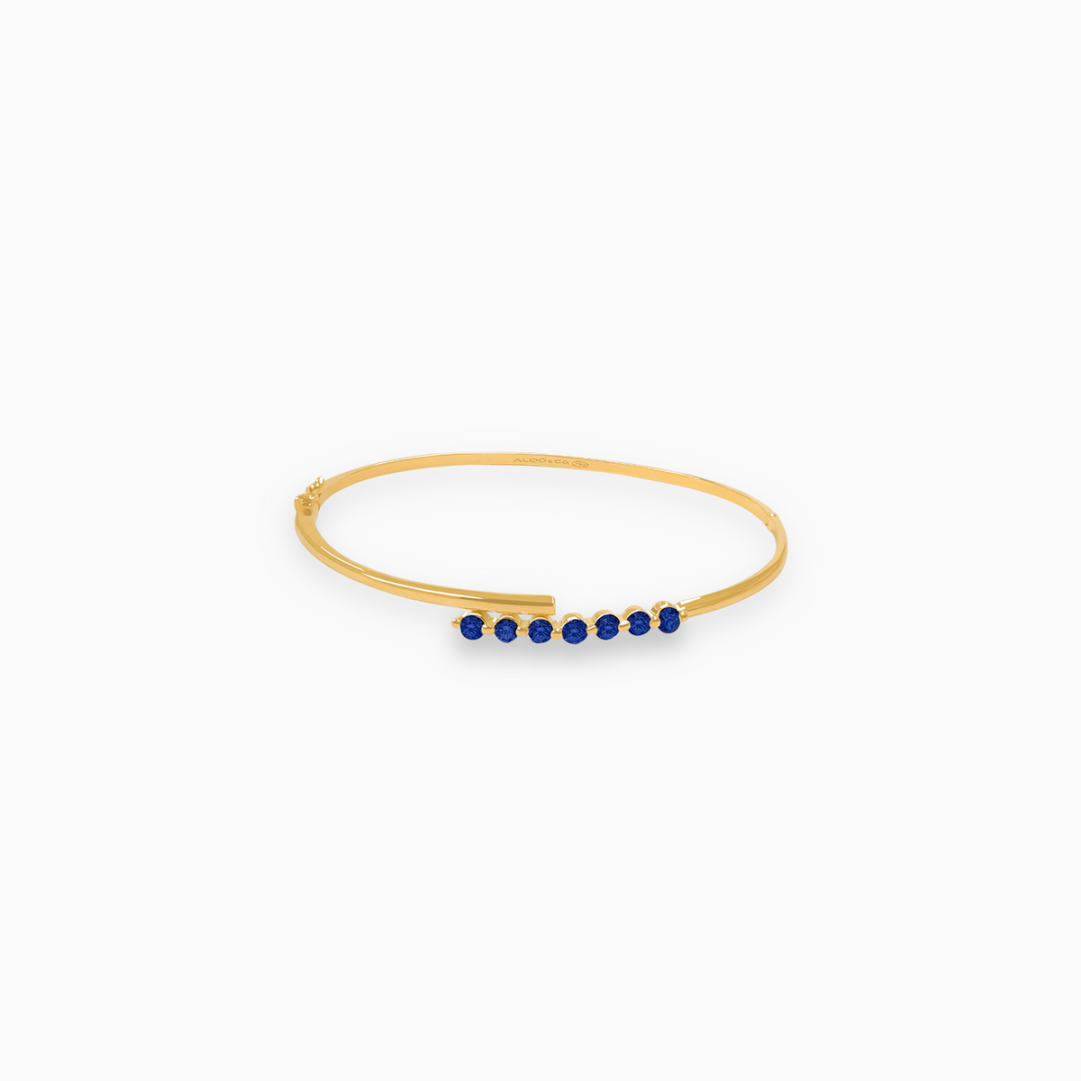 Pulsera oro amarillo 18K bangle con zafiros