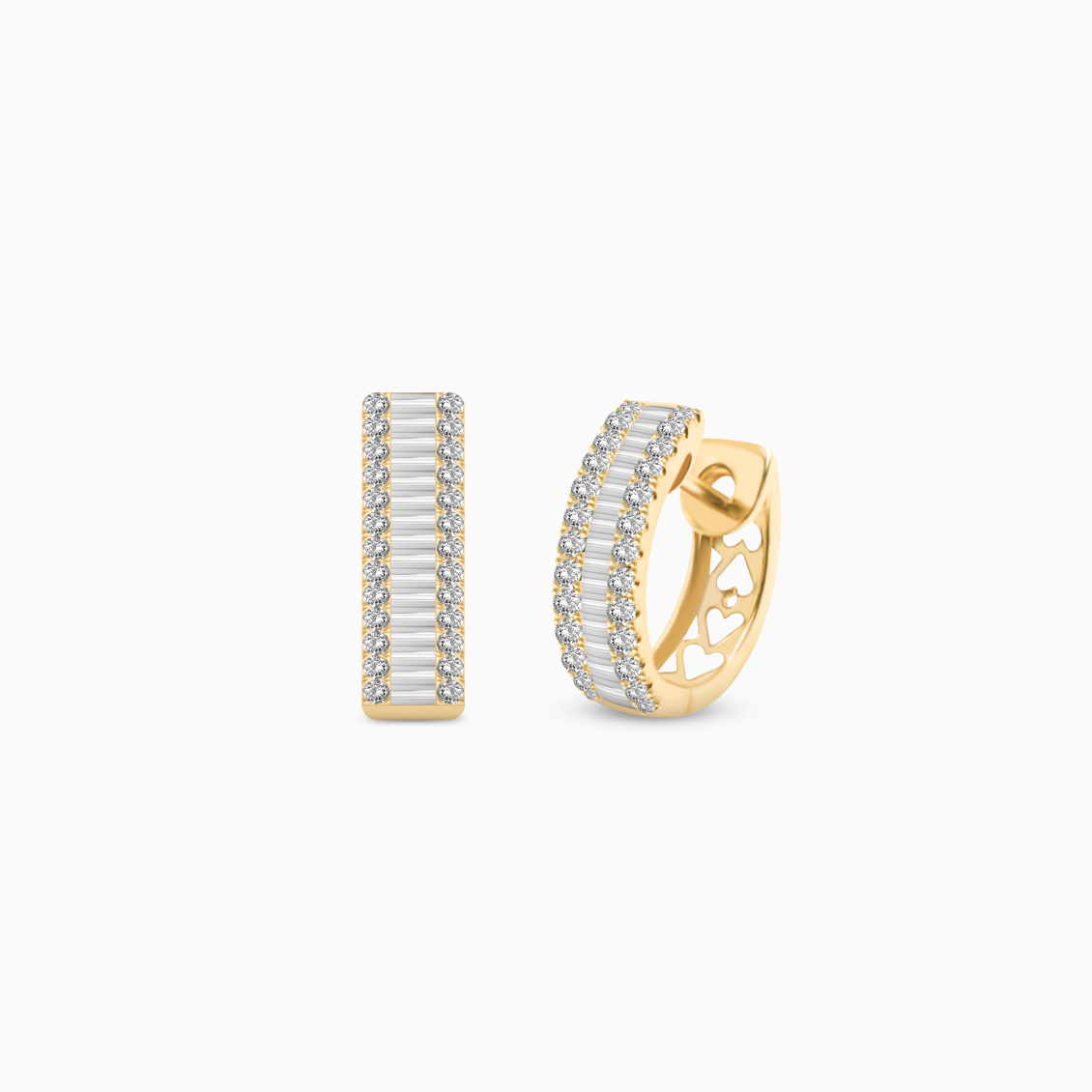 Argollas en oro amarillo de 18K con brillantes