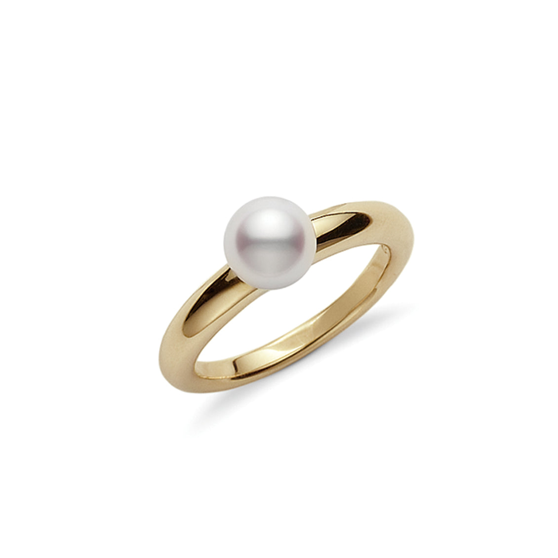 Anillo Mikimoto en oro amarillo de 18K con perla