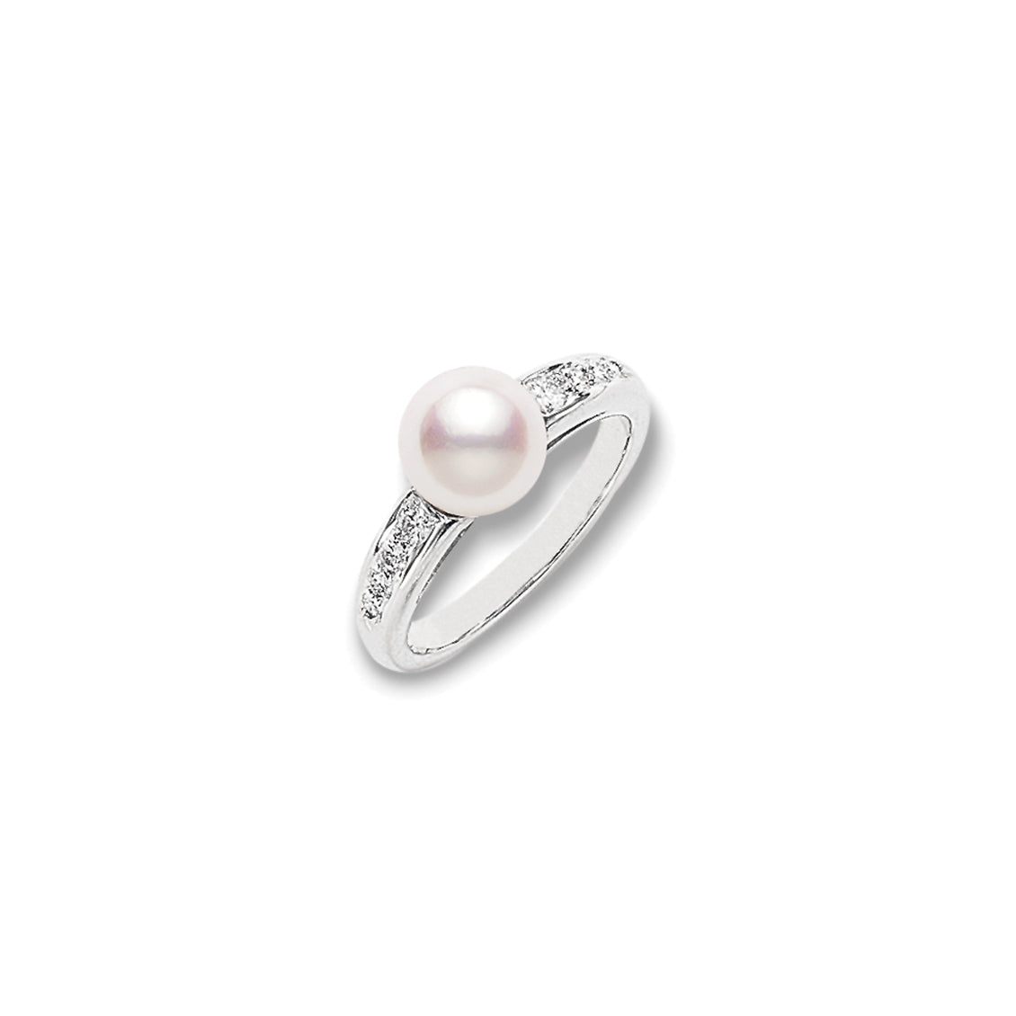 Anillo Mikimoto en oro blanco de 18K perla