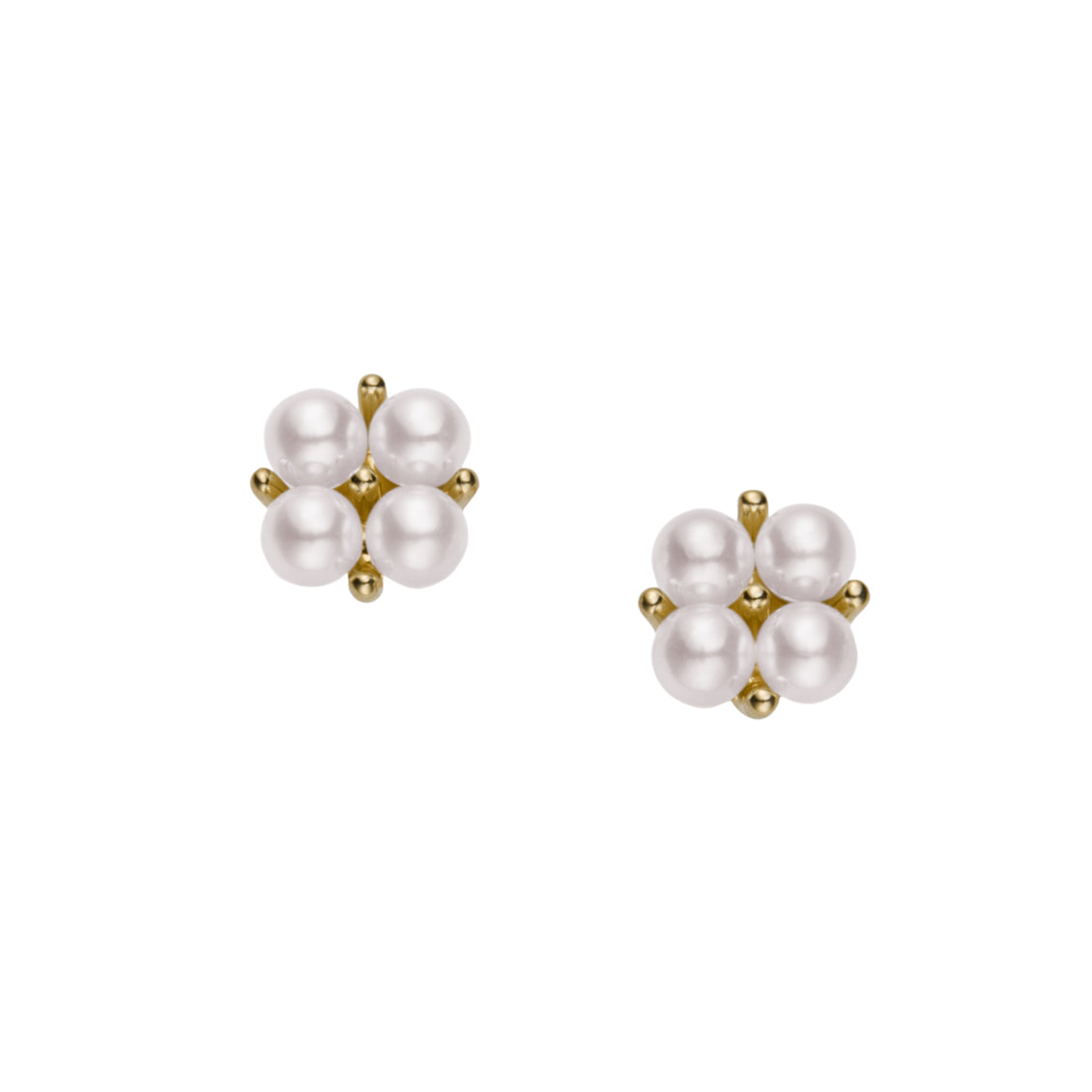 Aretes Mikimoto en oro amarillo de 18K con perlas