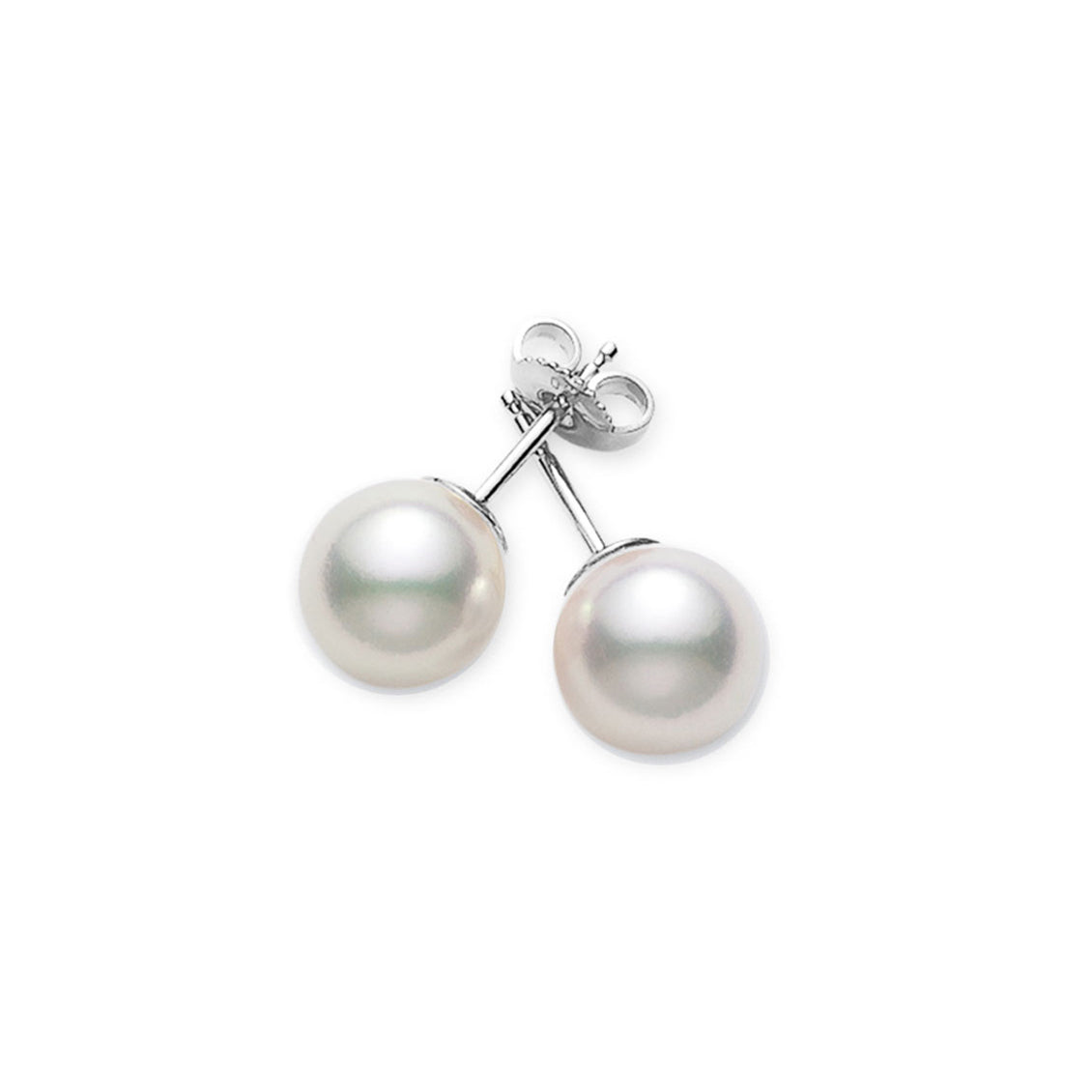 Aretes Mikimoto en oro blanco de 18K con perla