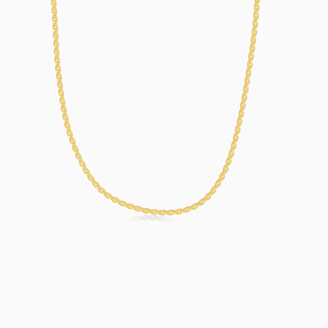 Cadena en oro amarillo de 18K rolito plano diamantado 1mm