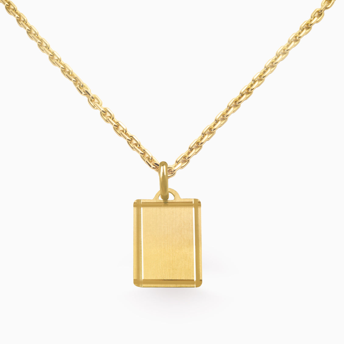 Placa rectangular en oro amarillo de 18K brilloso