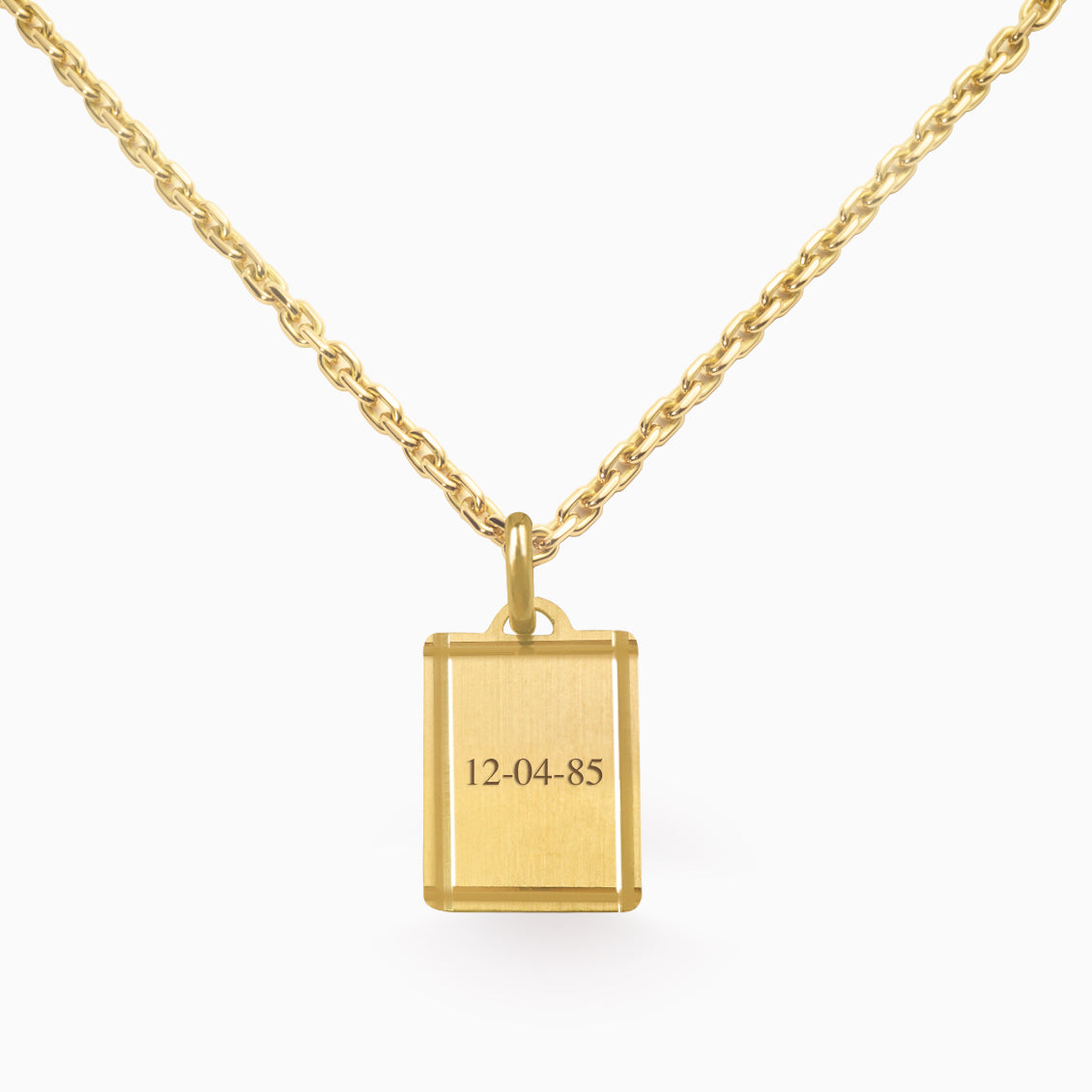 Placa rectangular en oro amarillo de 18K brilloso