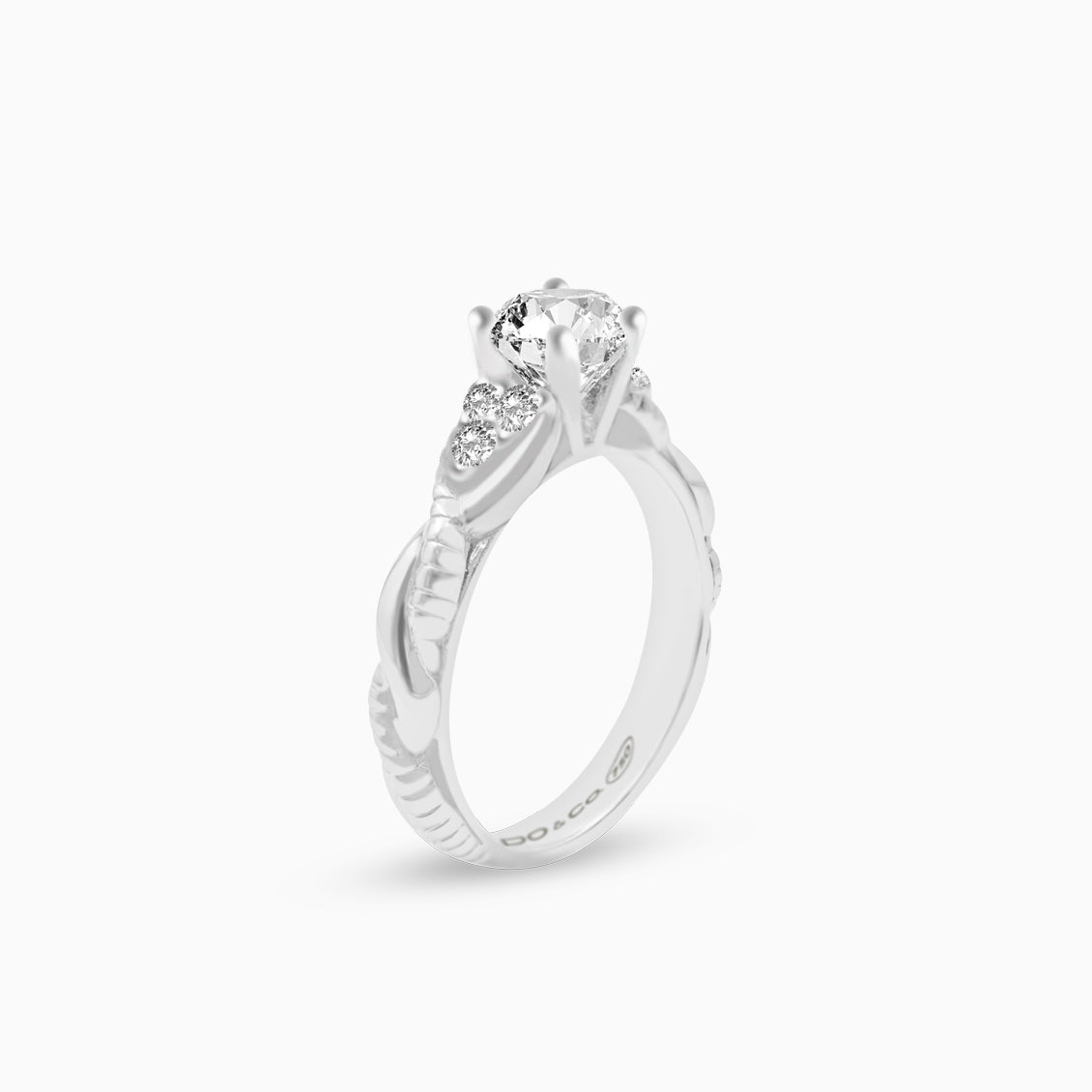 Anillo de Compromiso en oro blanco de 18K solitario