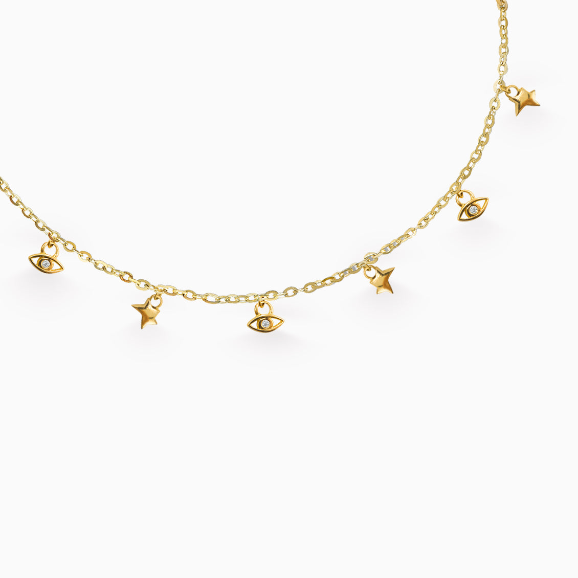 Choker Siena en oro amarillo de 18K con ojos y estrellas