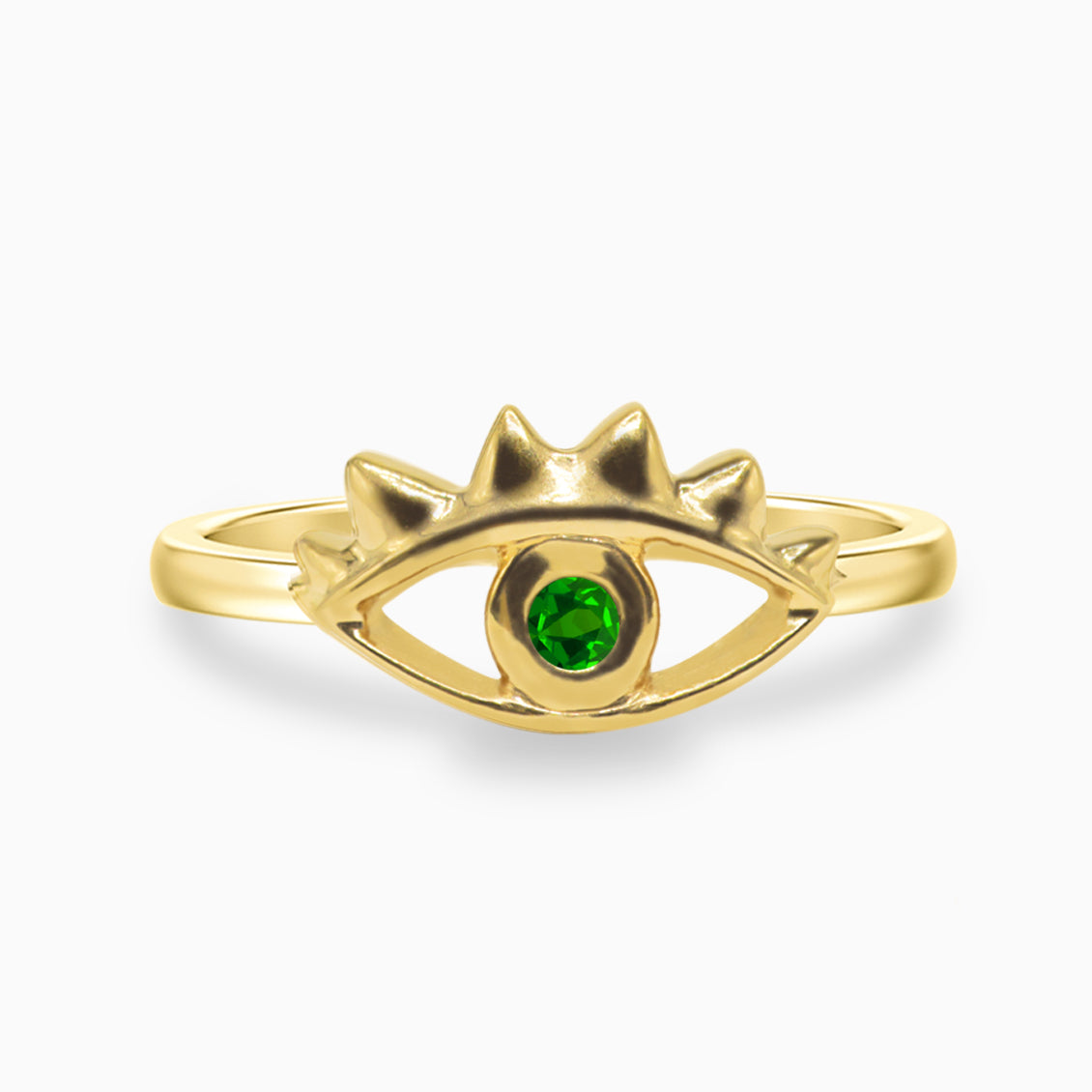 Anillo Siena en oro amarillo de 18K forma de ojo con esmeralda