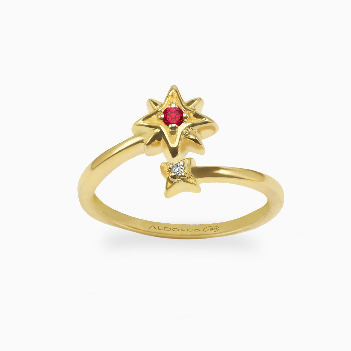 Anillo Pazita en oro amarillo de 18K con rubí