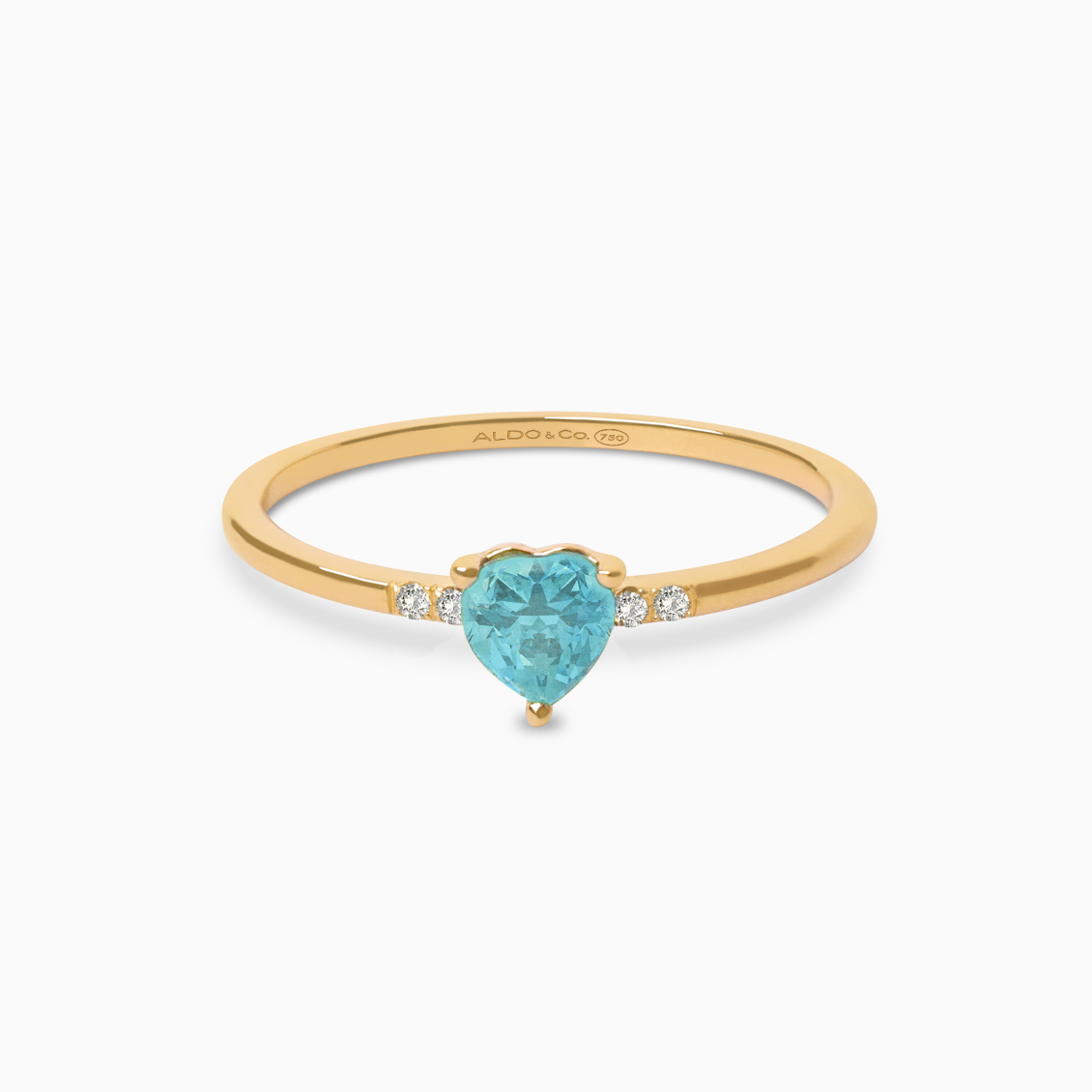 Anillo Love en oro amarillo de 18K con topacio corazón