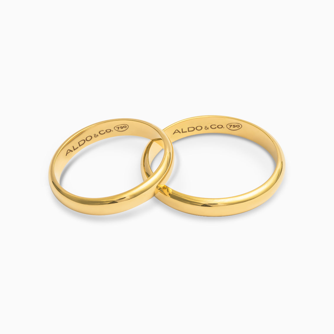 Alianzas matrimoniales en oro amarillo de 18K