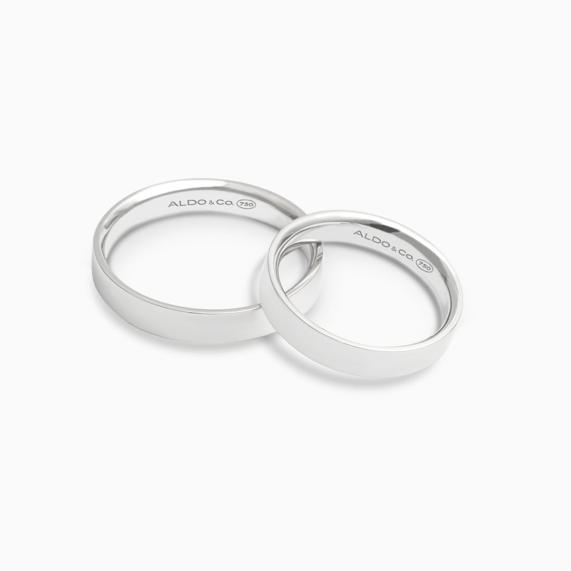 Alianzas en oro blanco de 18K