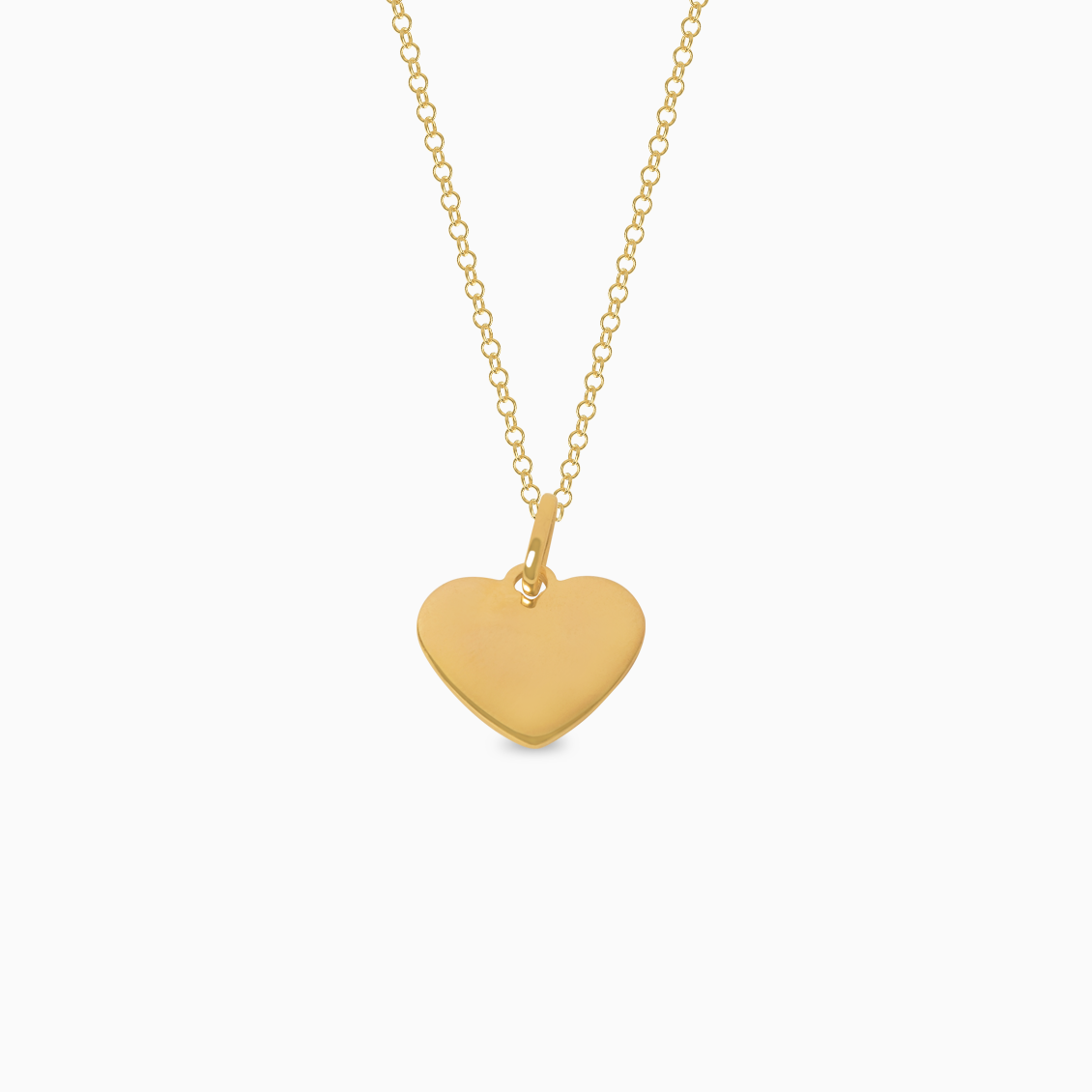 Dije en oro amarillo de 18K placa forma corazón